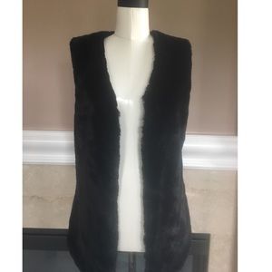 Black Faux Fur Vest